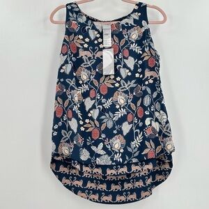 Chico’s Reversible NWT Women’s Layered Tank Size 0/Small 4-6 Sarasa Plains Navy